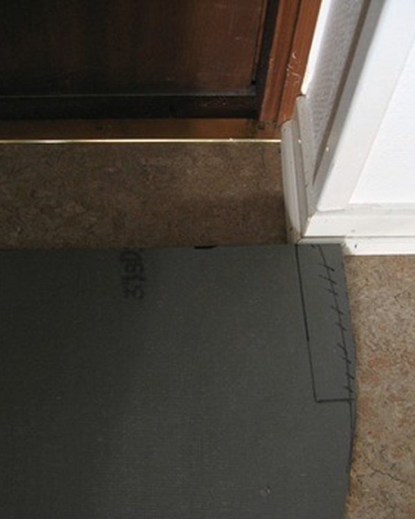 The cut edge of the coir matting